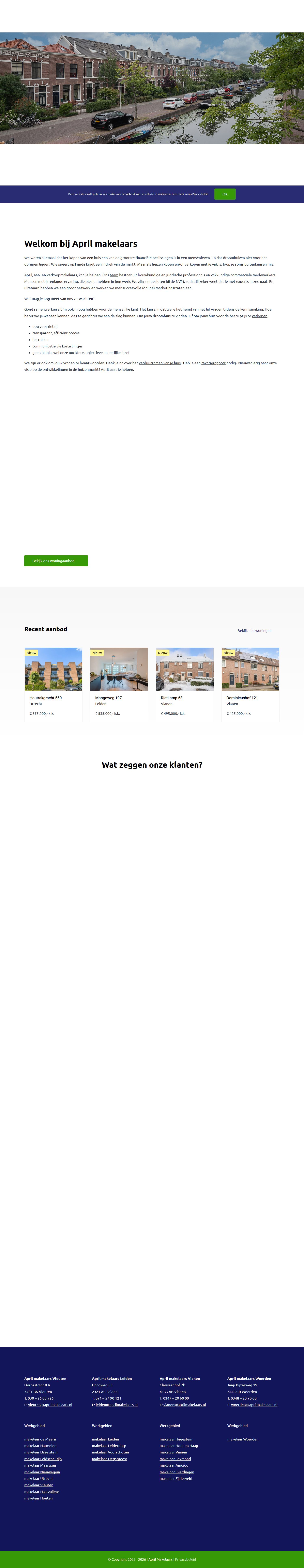 Screenshot van de website van www.aprilmakelaars.nl