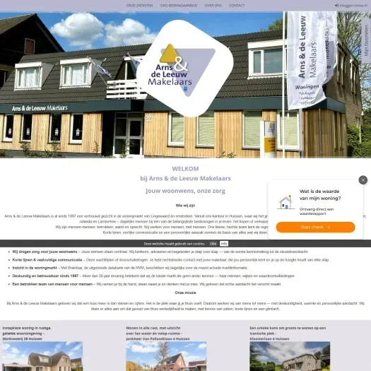 Screenshot van de website van www.arnsdeleeuw.nl