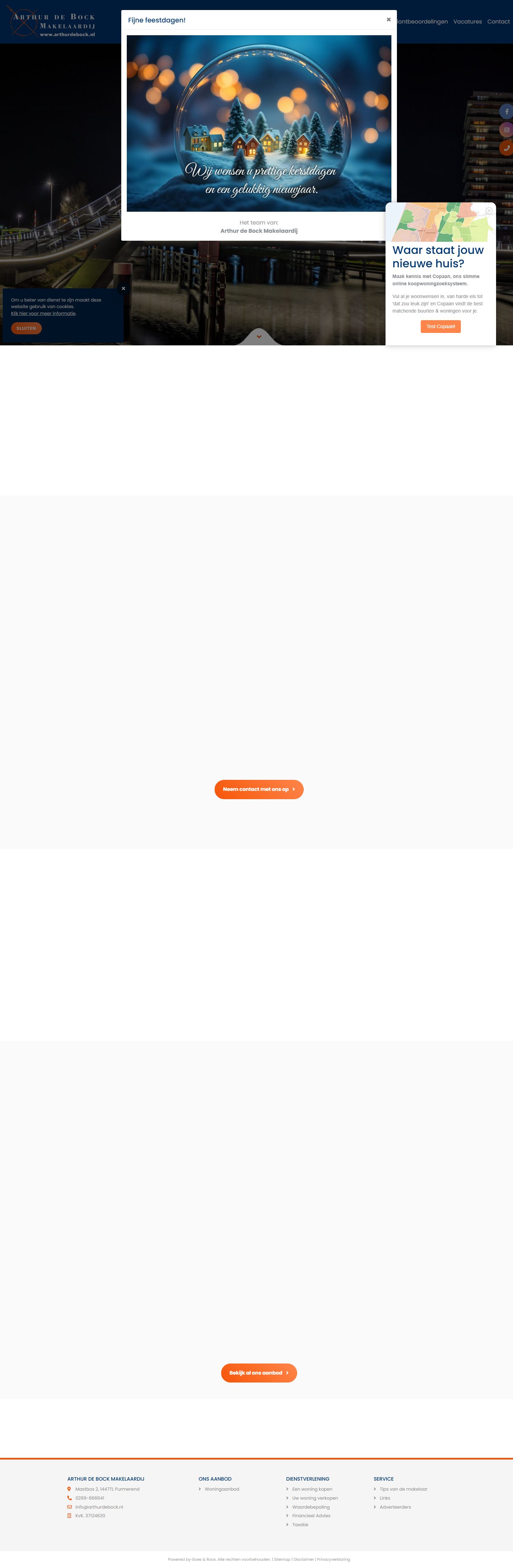 Screenshot van de website van www.arthurdebock.nl