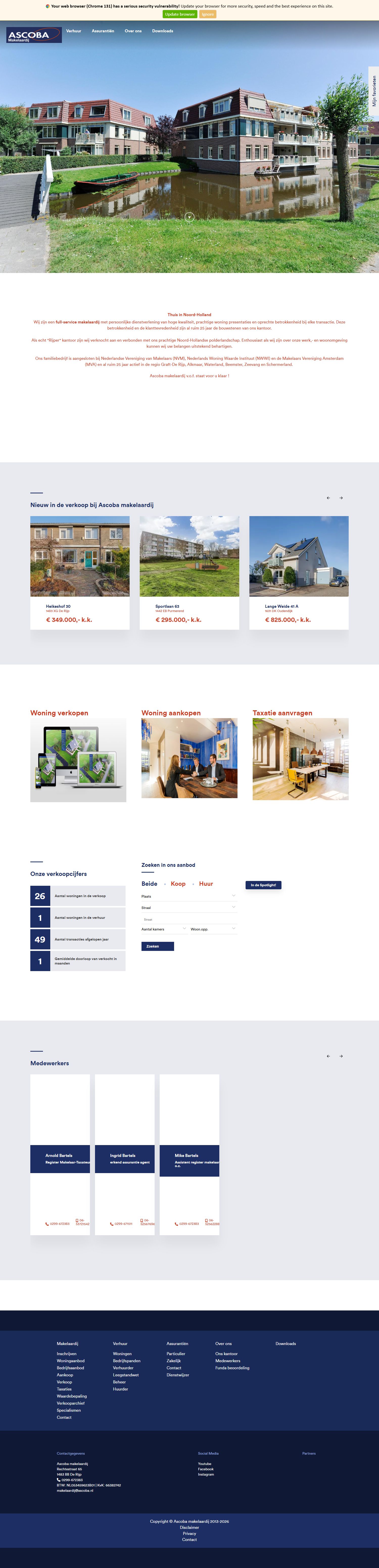 Screenshot van de website van www.ascoba.nl