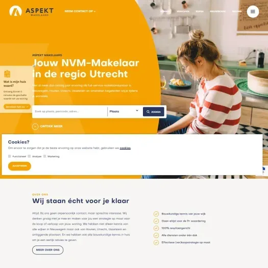 Capture d'écran du site web de www.aspektmakelaars.nl