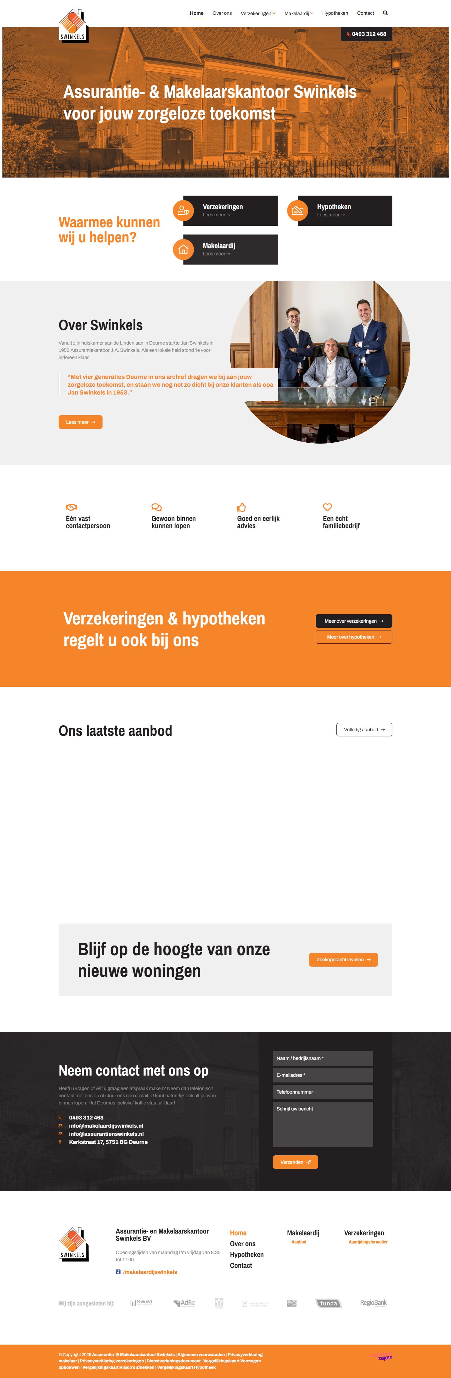 Screenshot van de website van www.makelaardijswinkels.nl