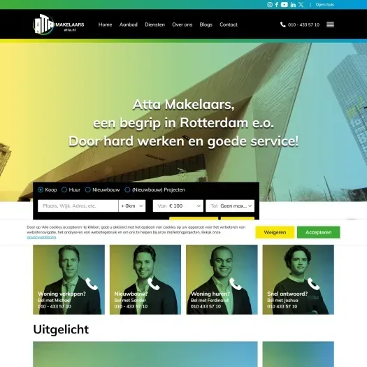 Screenshot of the website of www.atta.nl