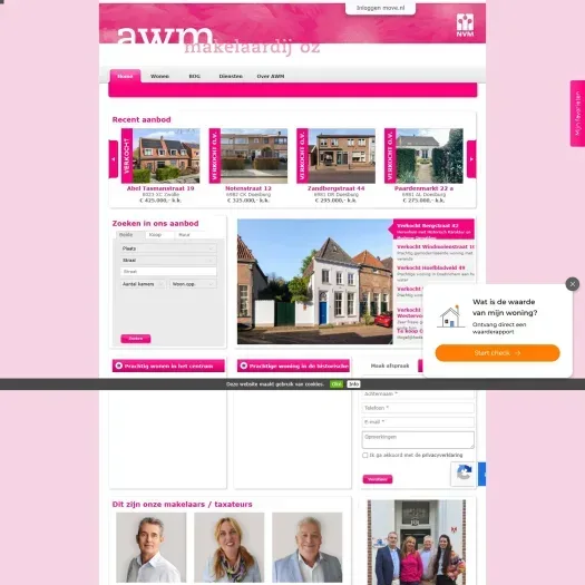 Screenshot of the website of www.awmmakelaardij.nl