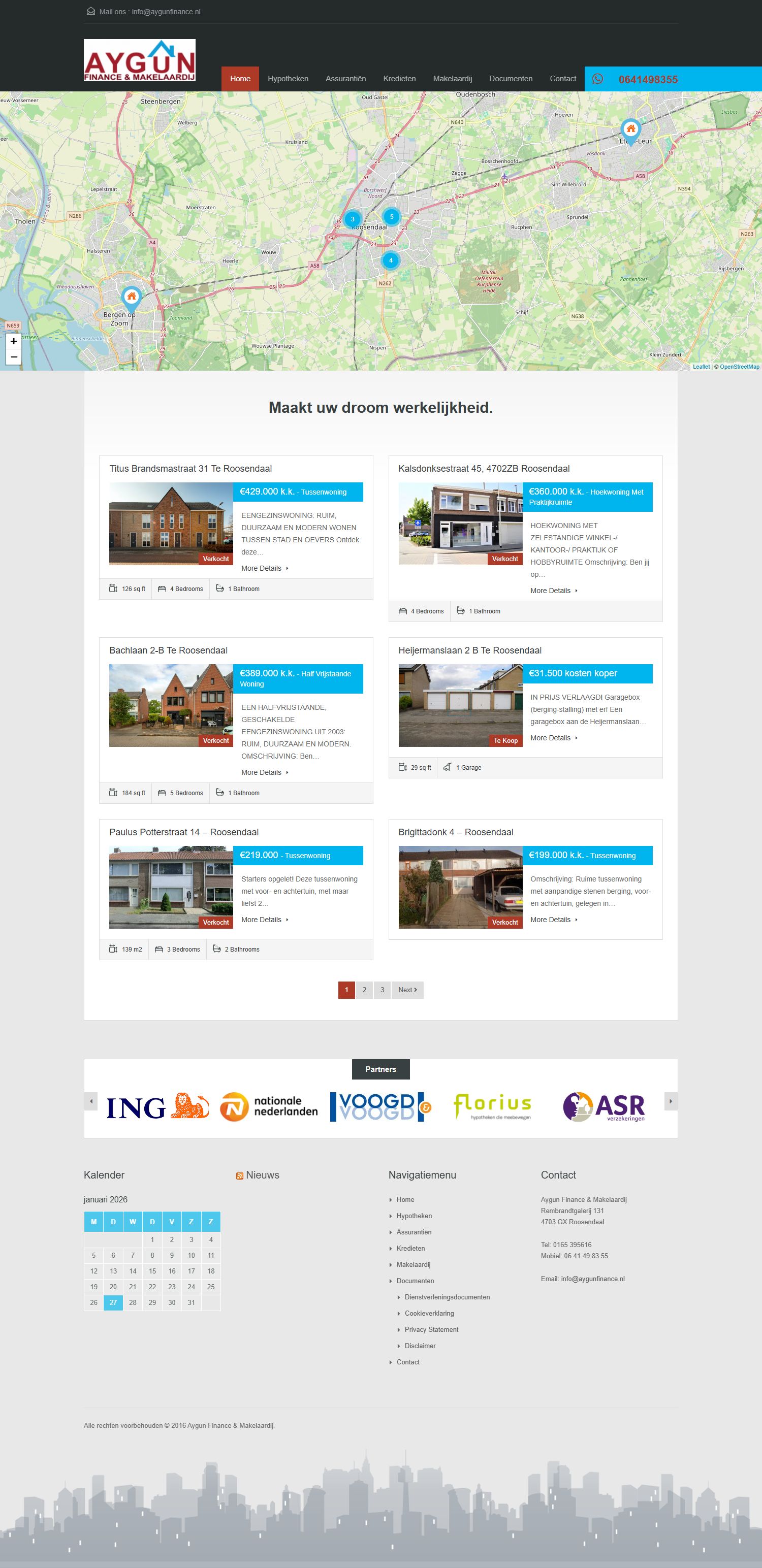 Screenshot van de website van www.aygunfinance.nl