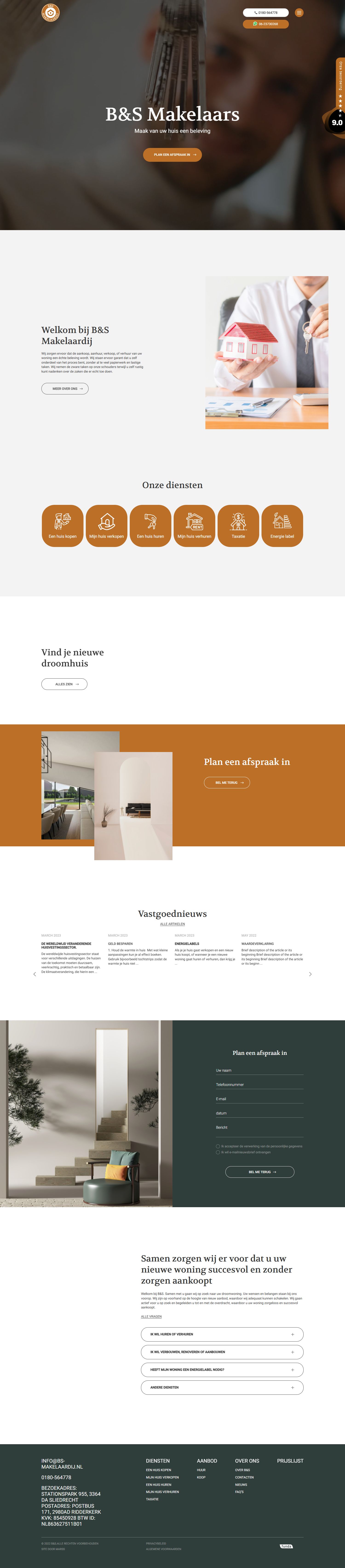 Screenshot van de website van www.bs-makelaardij.nl