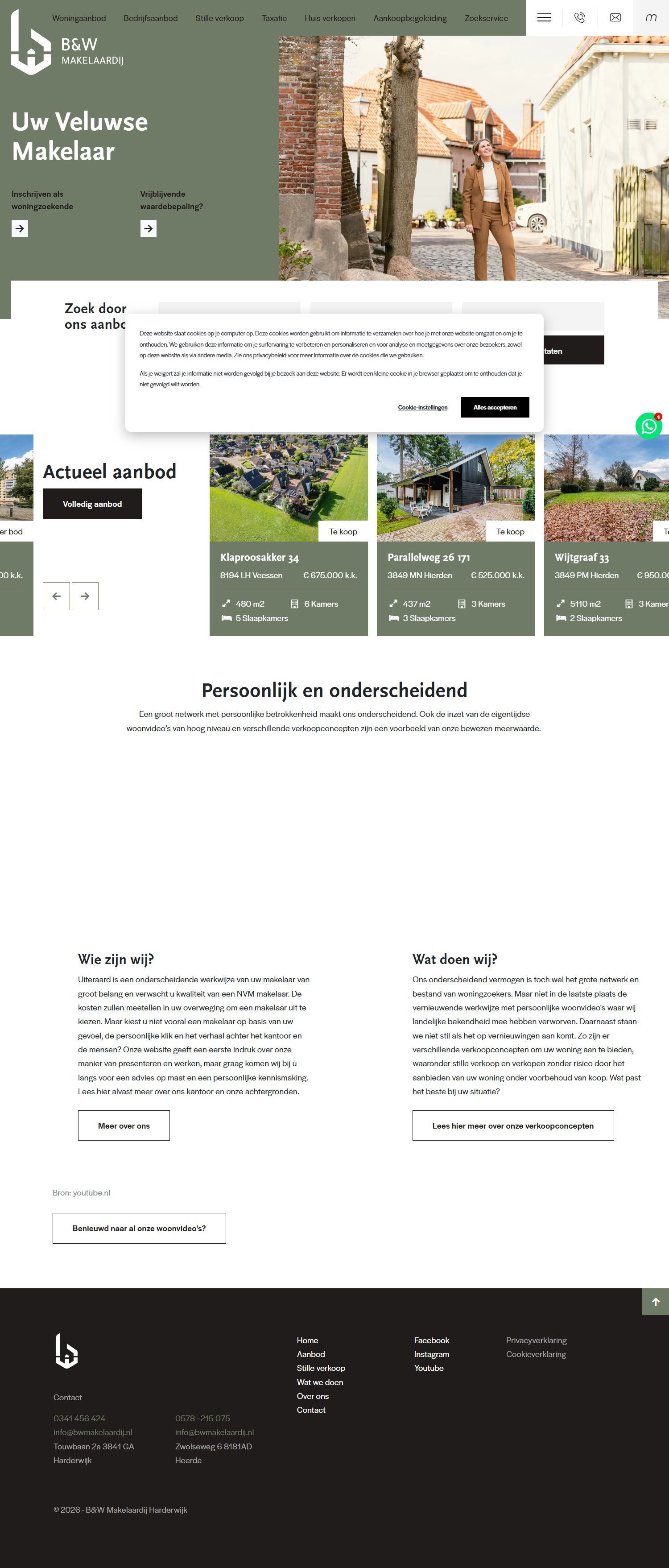 Screenshot van de website van www.bwmakelaardij.nl