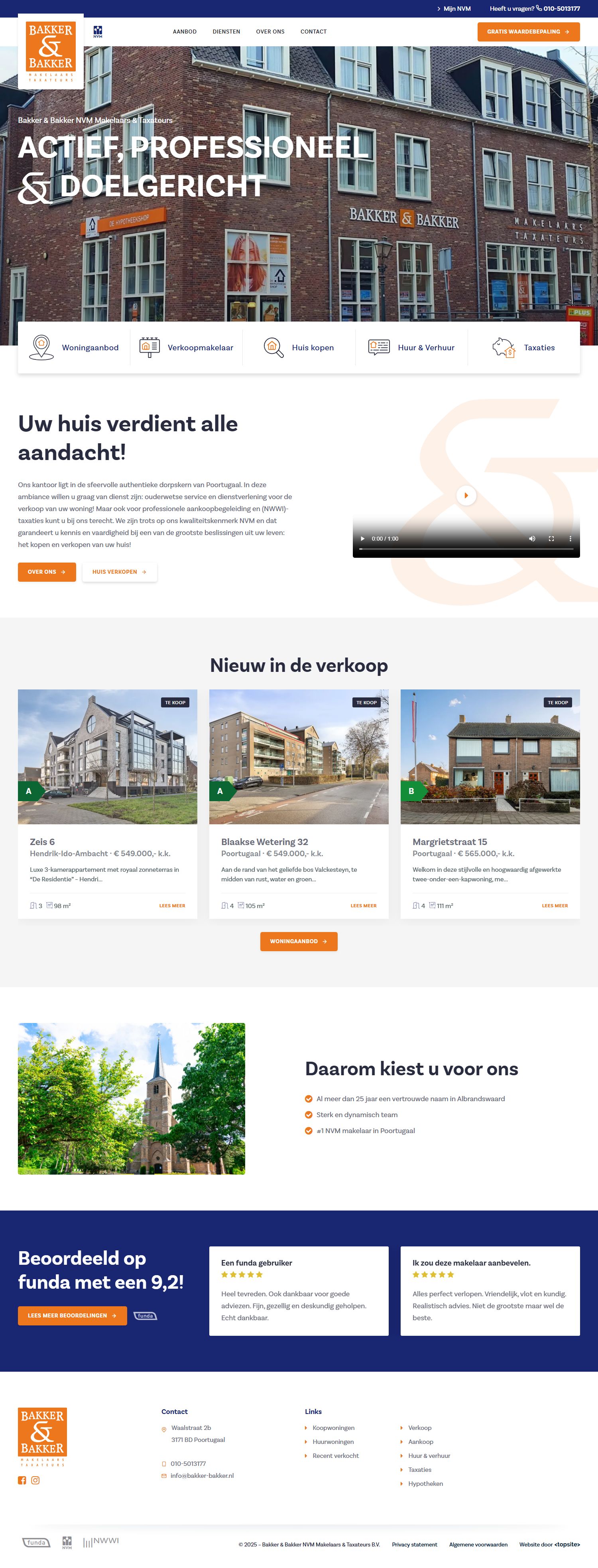 Screenshot van de website van www.bakker-bakker.nl