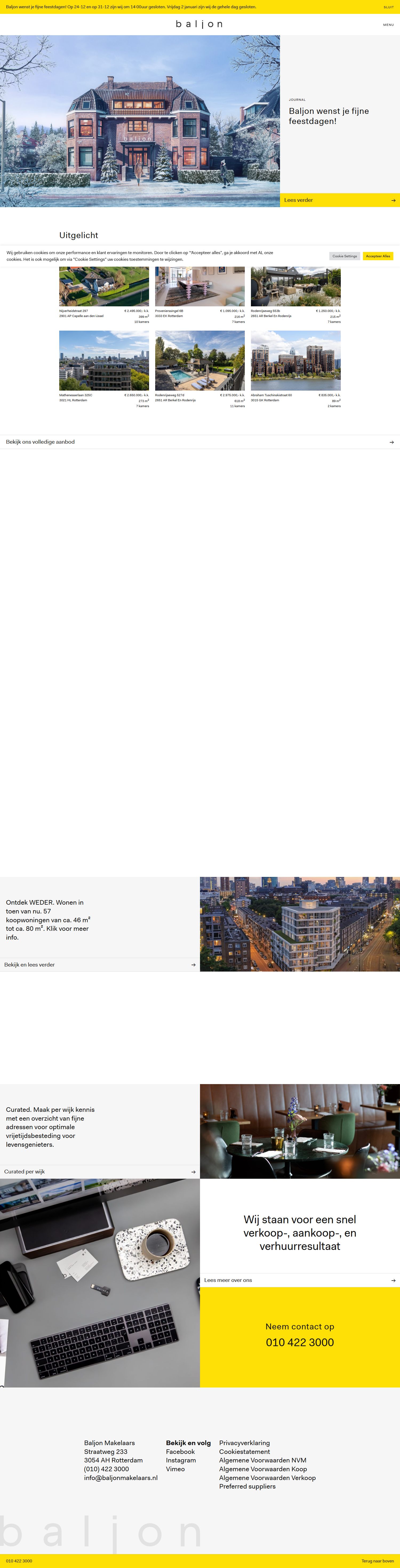 Screenshot van de website van www.baljonmakelaars.nl