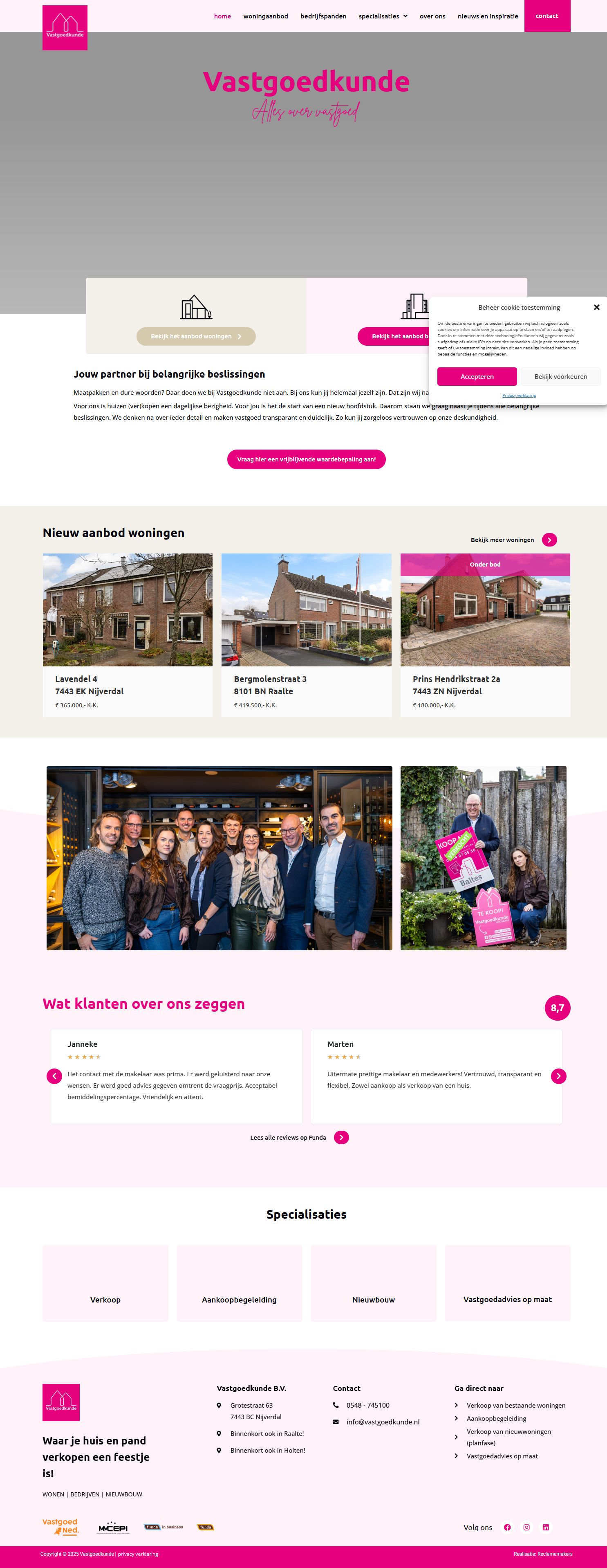 Screenshot van de website van www.vastgoedkunde.nl