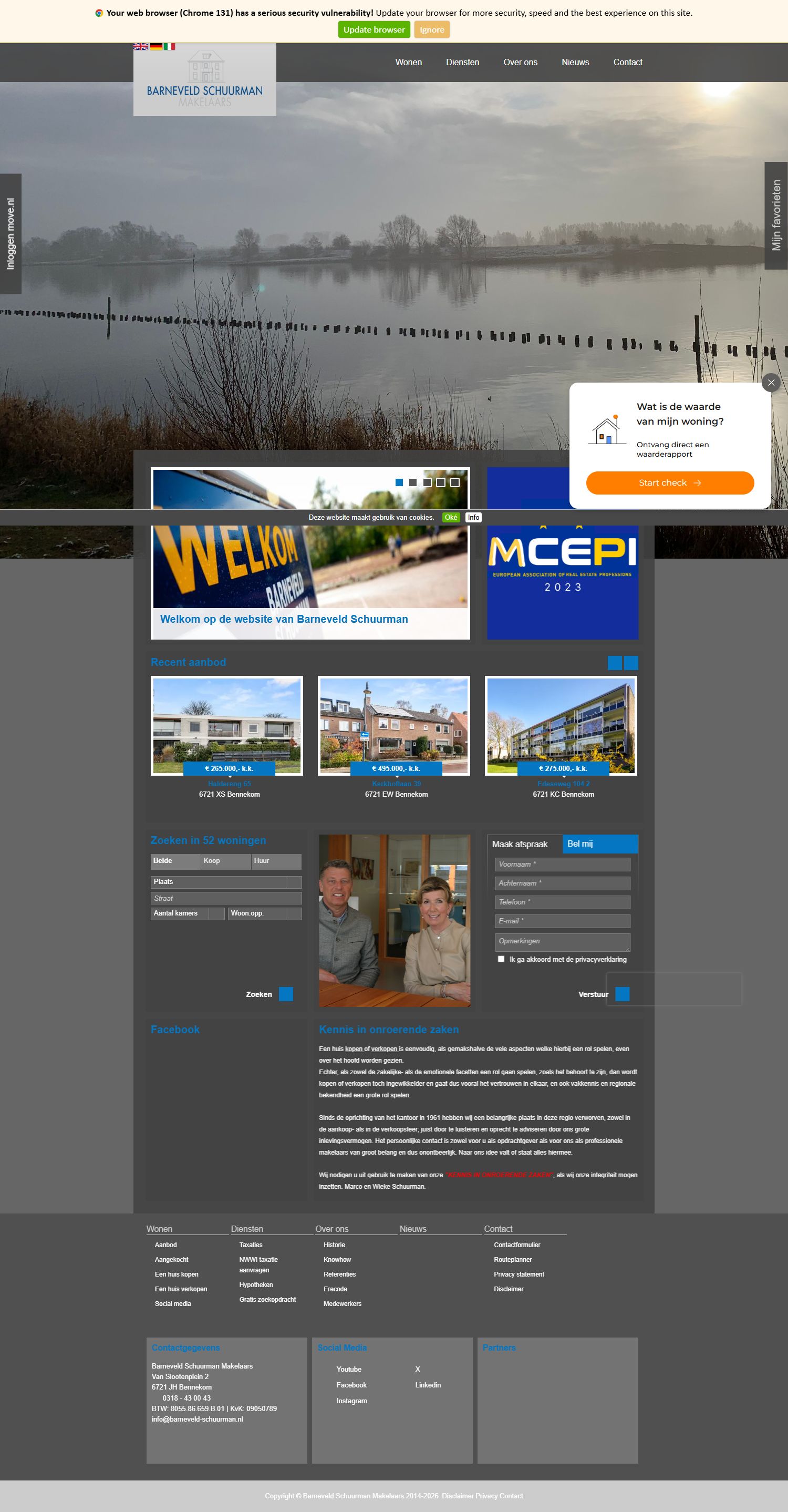 Screenshot van de website van www.barneveld-schuurman.nl