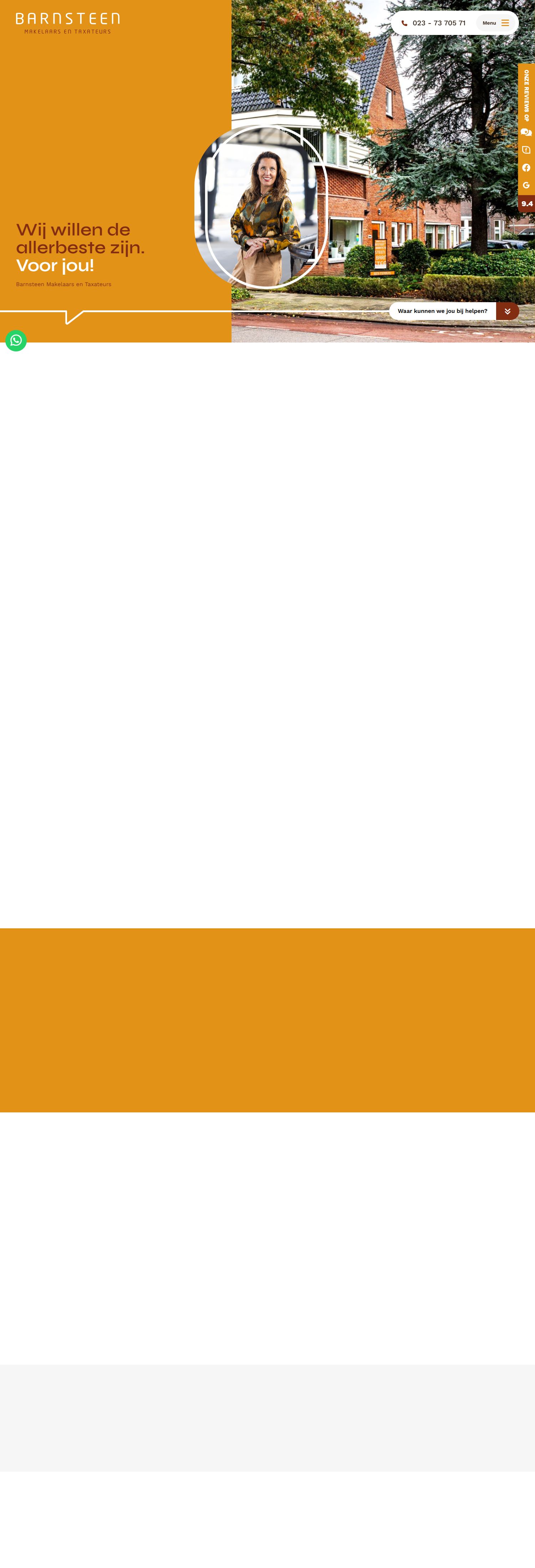 Screenshot van de website van www.barnsteen.nl