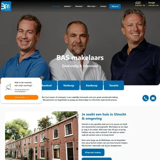 Screenshot der Website von www.basmakelaars.nl