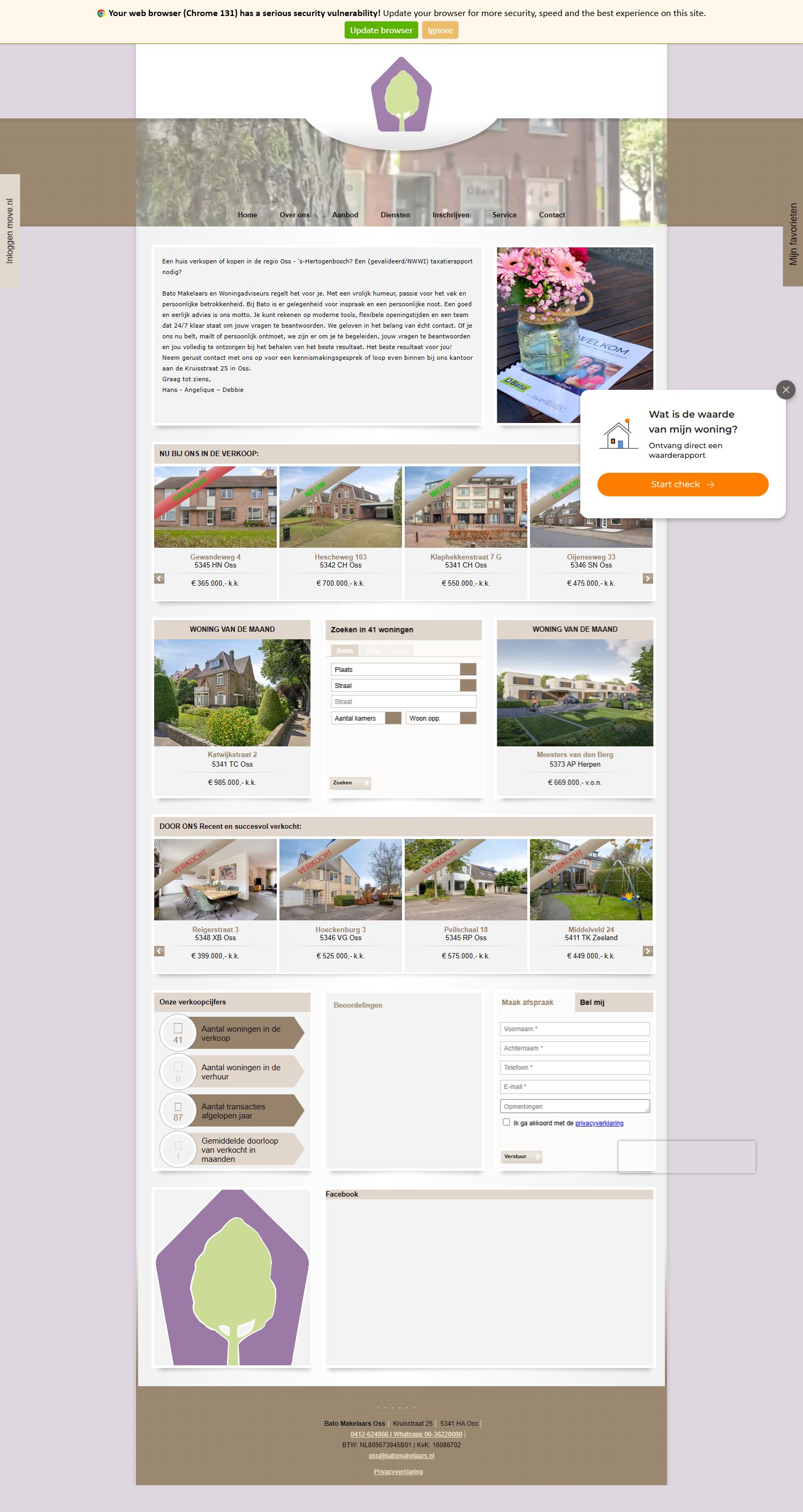 Screenshot van de website van www.batomakelaars.nl