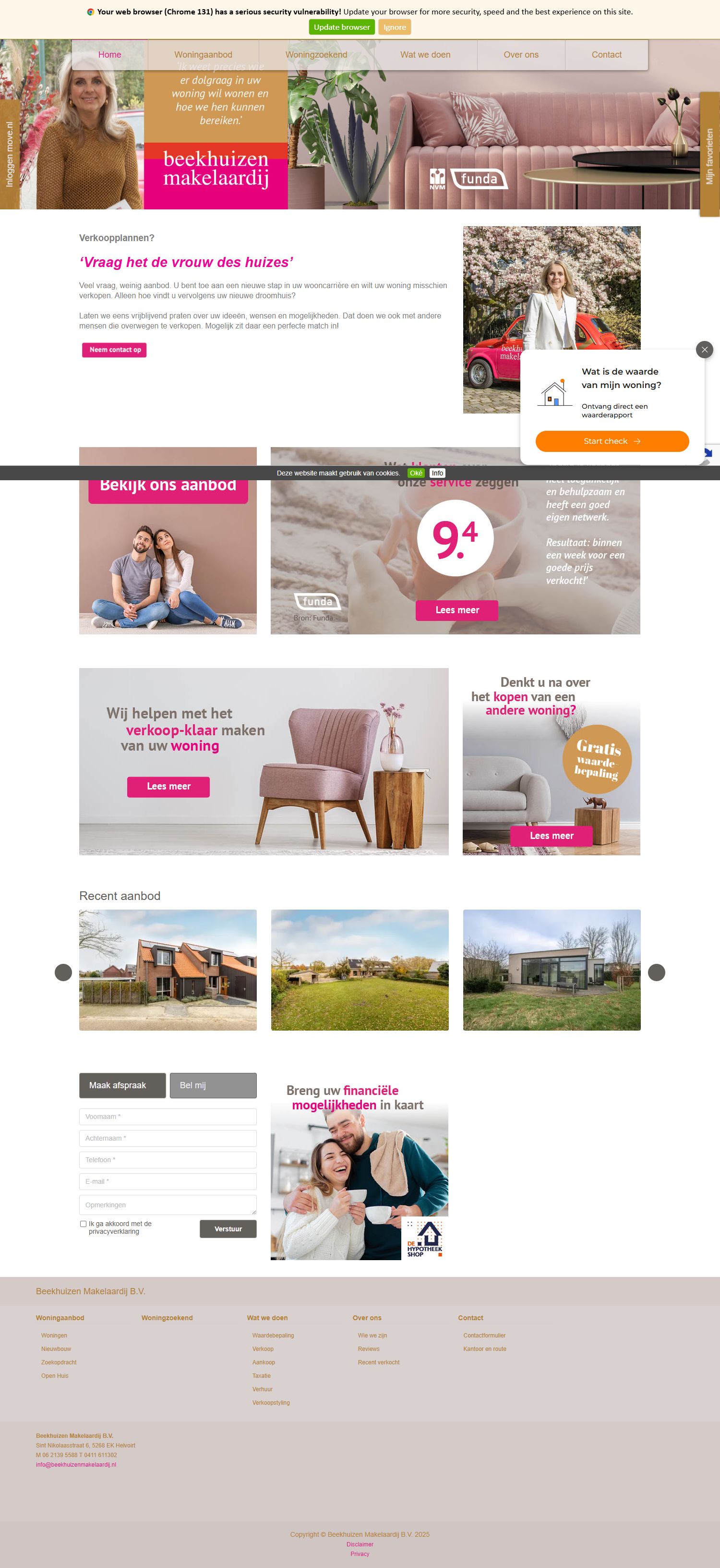 Screenshot van de website van www.beekhuizenmakelaardij.nl