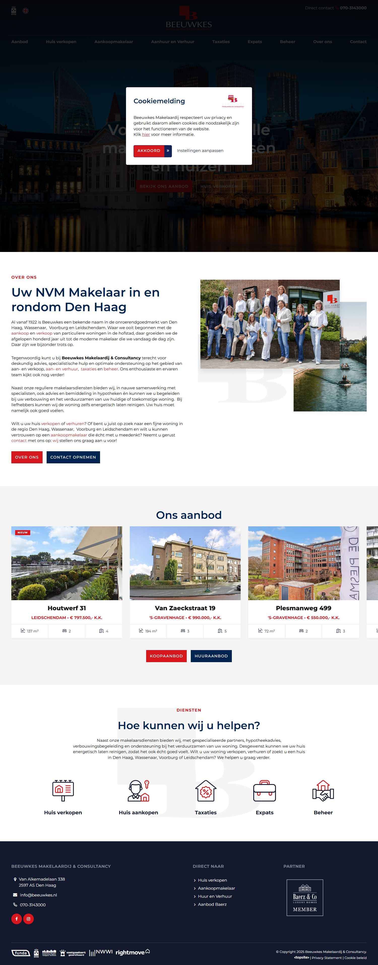 Screenshot van de website van www.beeuwkes.nl