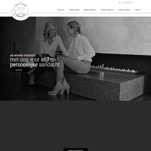 Screenshot of the website of www.beleefwonen.nl