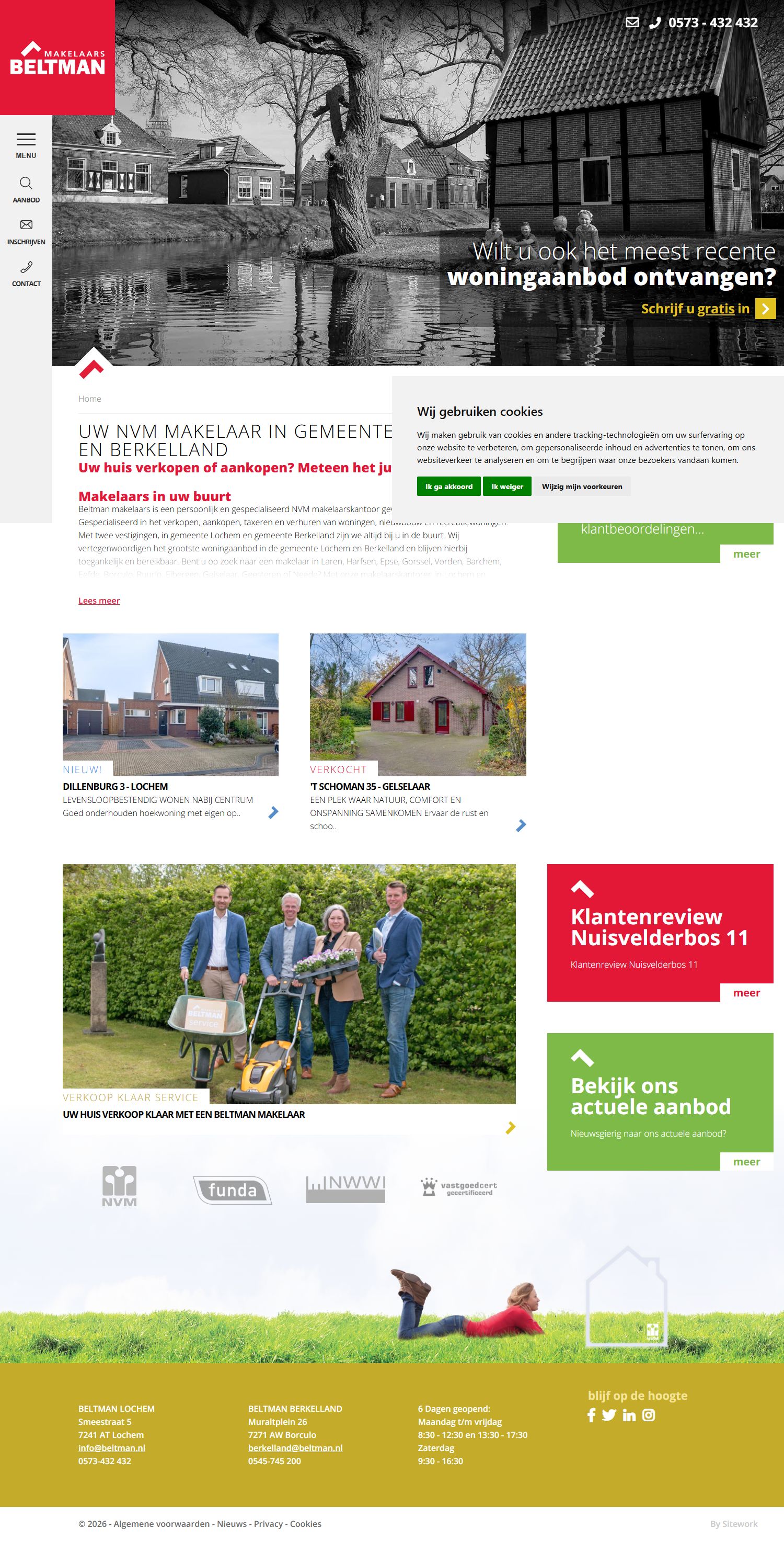 Screenshot van de website van www.beltman.nl