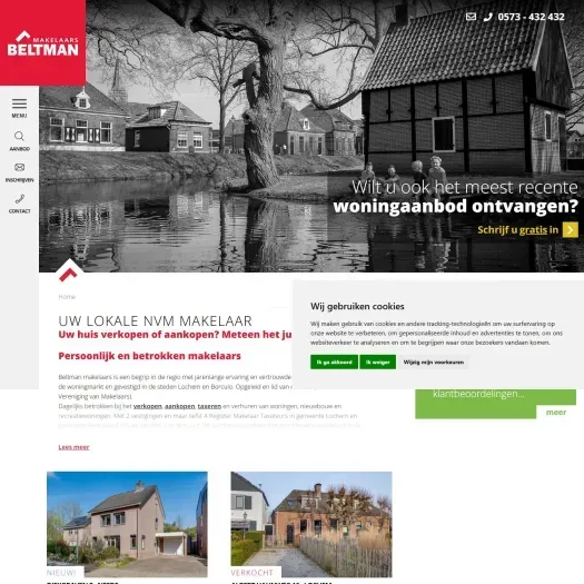 Screenshot of the website of www.beltman.nl