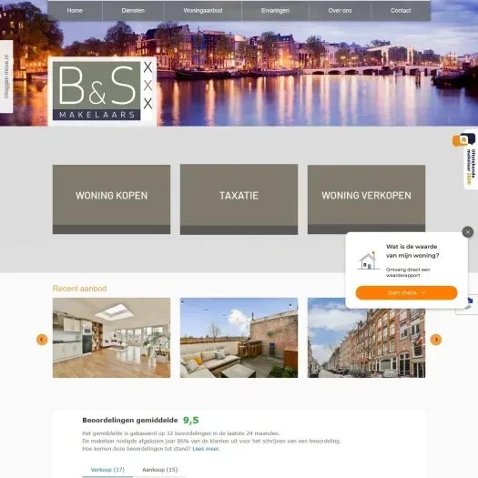 Screenshot van de website van www.bensmakelaars.nl