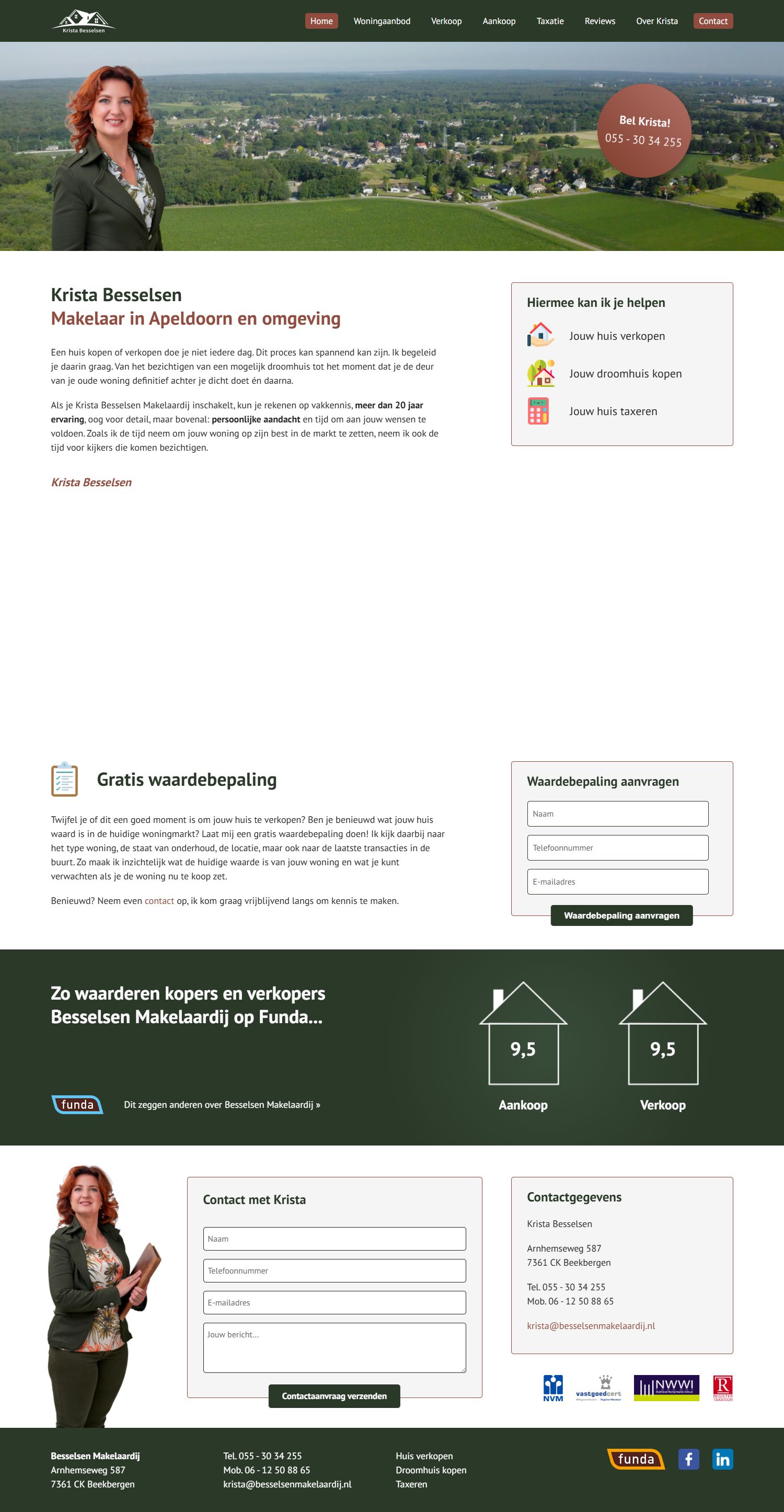 Screenshot van de website van besselsenmakelaardij.nl