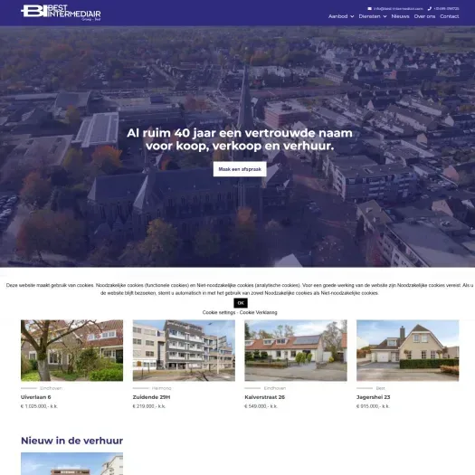 Screenshot of the website of www.best-intermediair.com