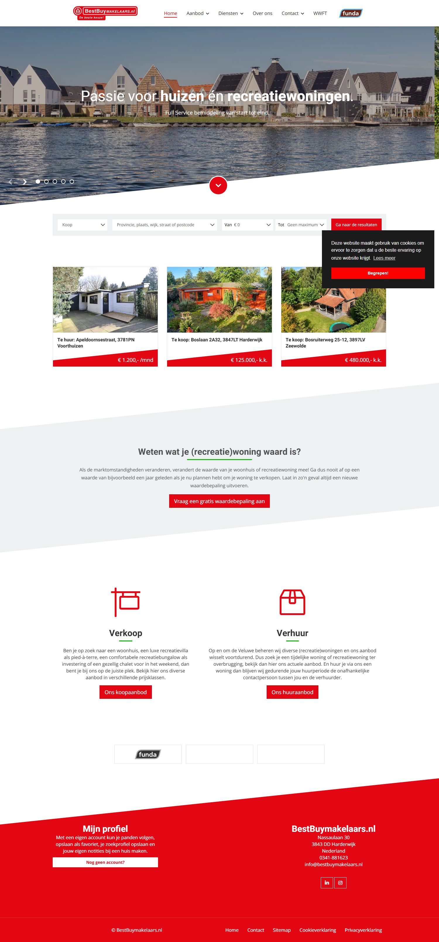 Screenshot van de website van www.bestbuymakelaars.nl