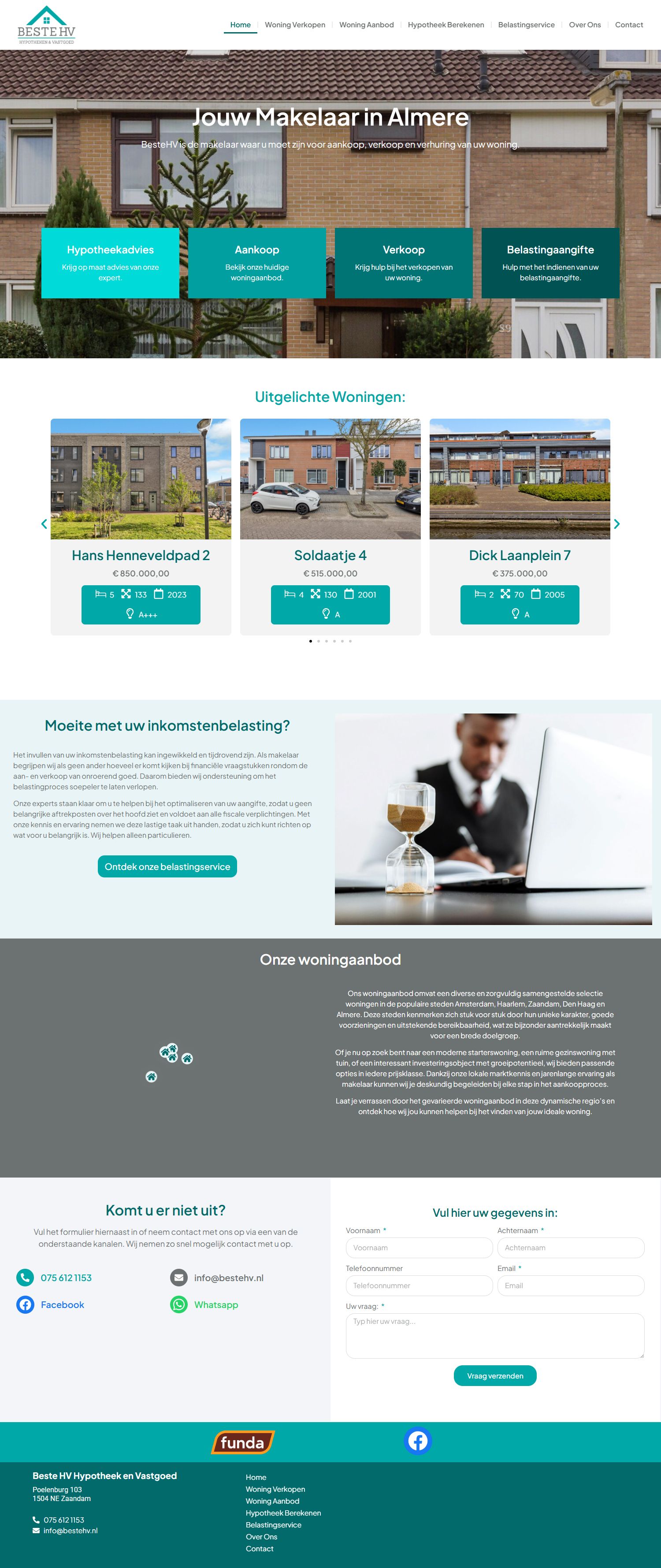 Screenshot van de website van www.bestehv.nl