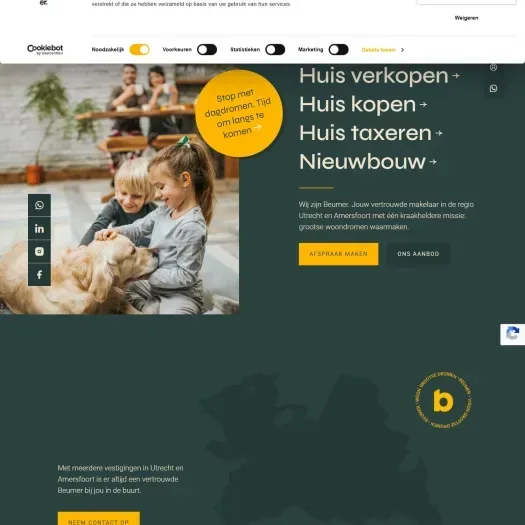 Screenshot of the website of www.beumer.nl