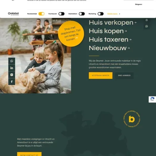 Screenshot of the website of www.beumerutrecht.nl