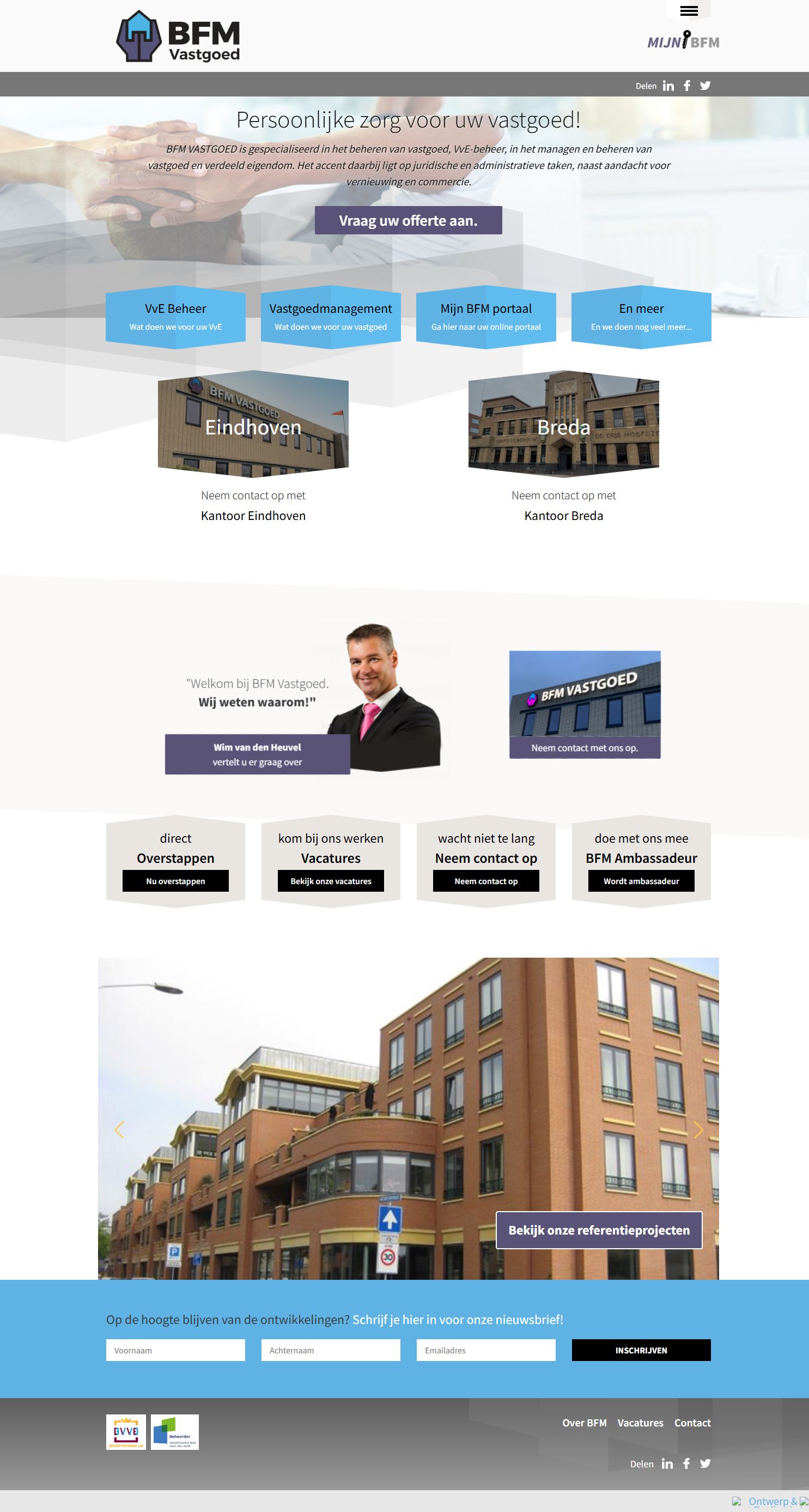 Screenshot van de website van www.bfmvastgoed.nl