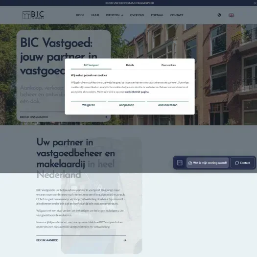 Screenshot of the website of www.bic-vastgoed.nl