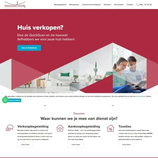 Capture d'écran du site web de www.biemansmade.nl