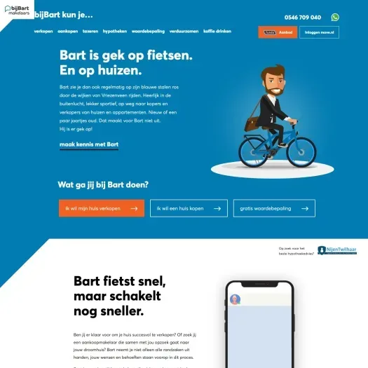 Capture d'écran du site web de www.bijbartmakelaars.nl