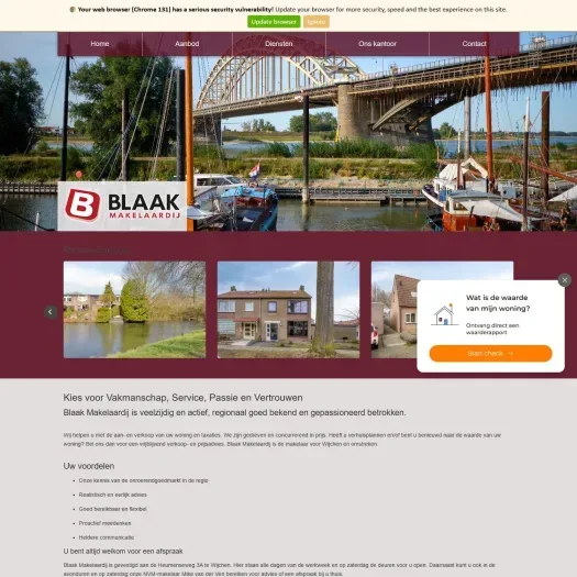 Capture d'écran du site web de www.blaakmakelaardij.nl