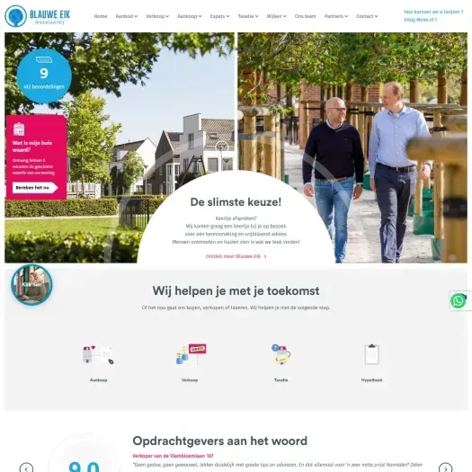 Screenshot der Website von www.blauweeik.nl
