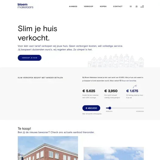 Capture d'écran du site web de www.bloemmakelaars.nl