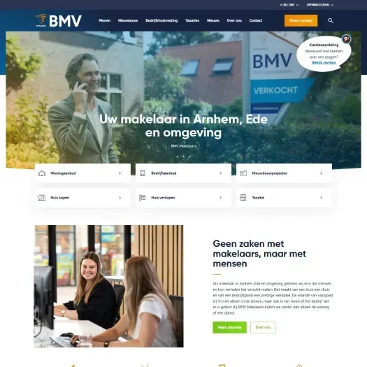 Screenshot der Website von www.bmvmakelaars.nl
