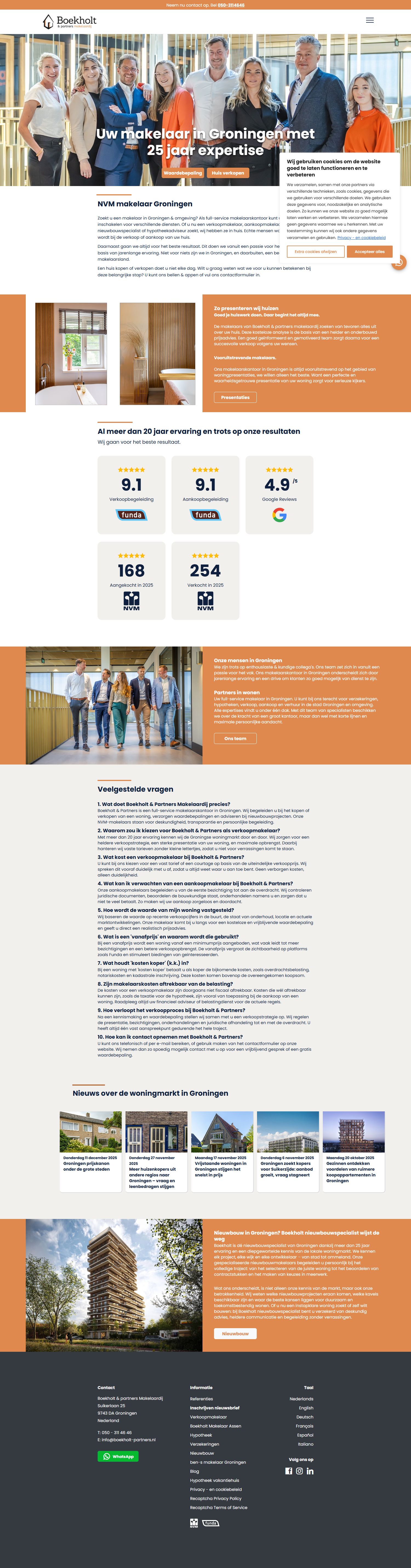 Screenshot van de website van www.boekholt-partners.nl