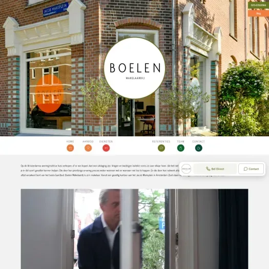 Screenshot van de website van www.boelenmakelaardij.nl