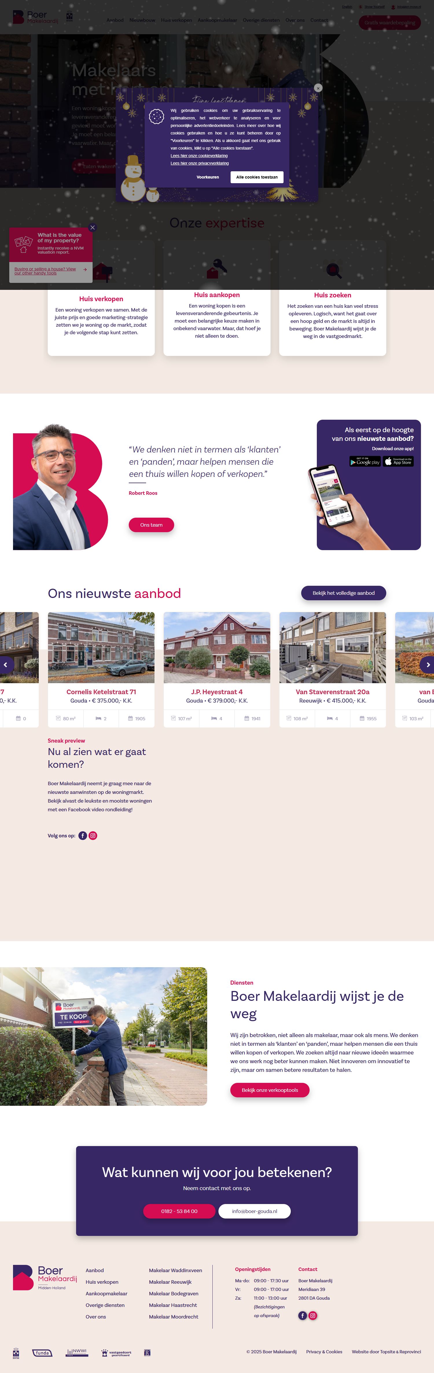 Screenshot van de website van www.boer-gouda.nl