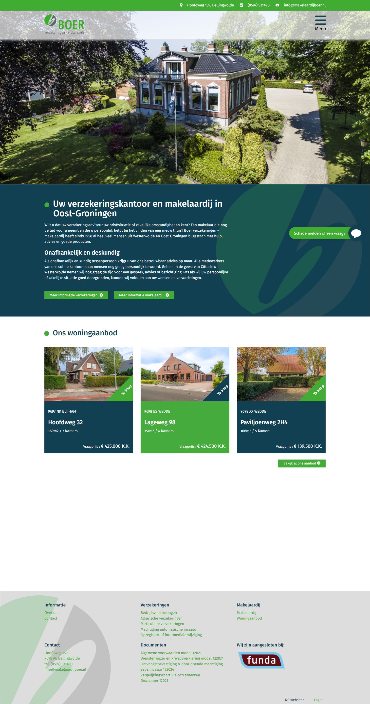 Screenshot van de website van www.makelaardijboer.nl