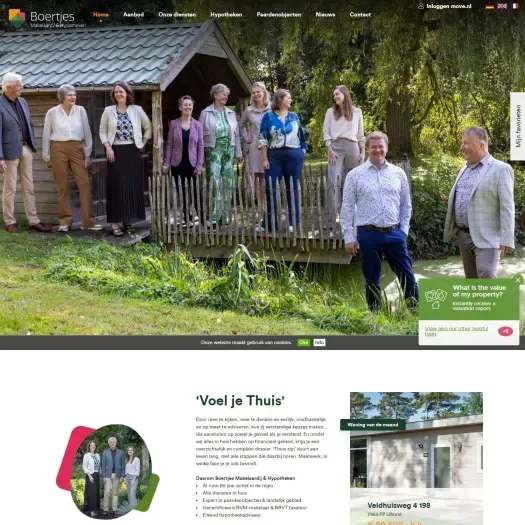 Screenshot van de website van www.boertjes.nl