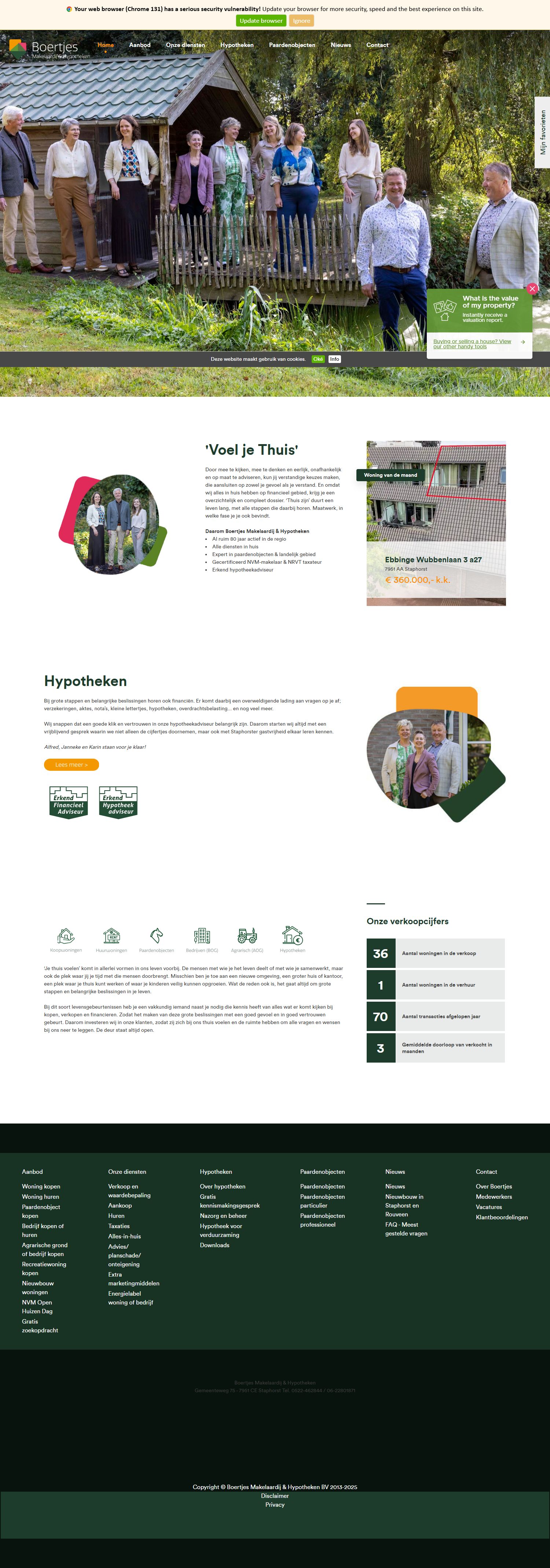 Screenshot van de website van www.boertjes.nl