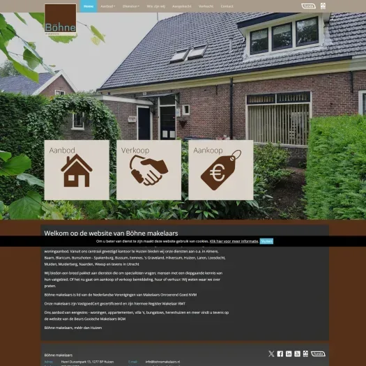 Screenshot of the website of www.bohnemakelaars.nl