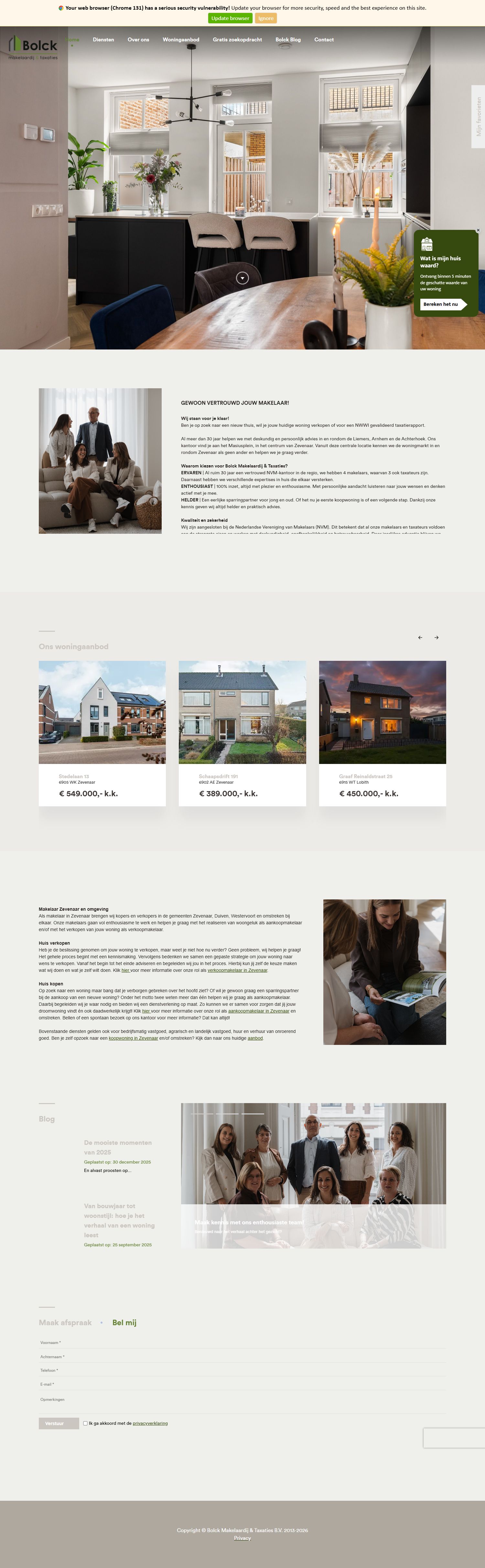 Screenshot van de website van www.bolckmakelaardij.nl