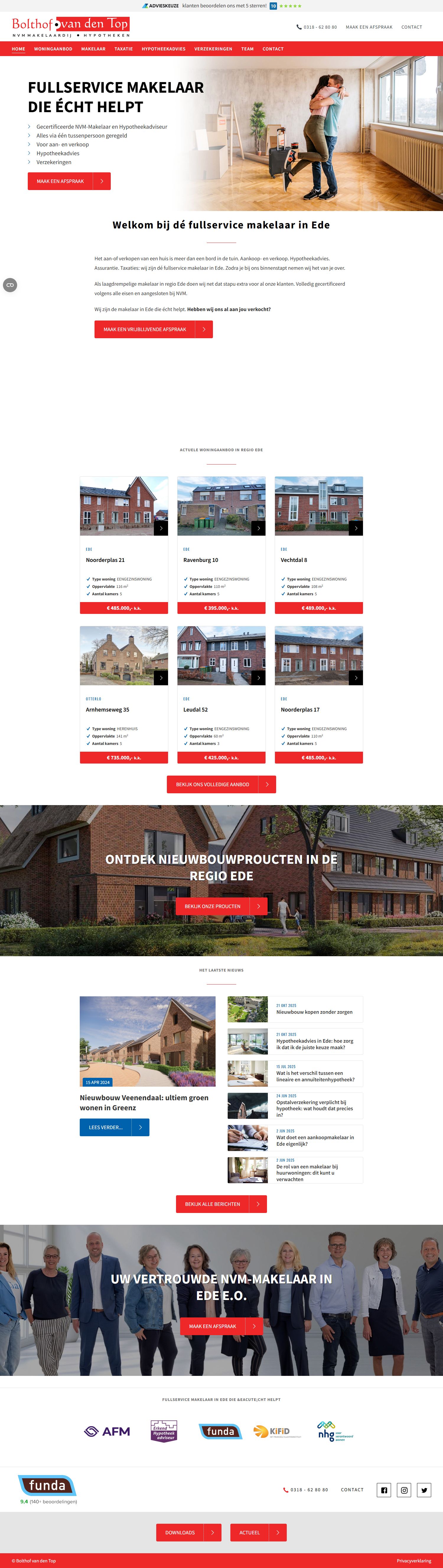 Screenshot van de website van www.bolthofvandentop.nl