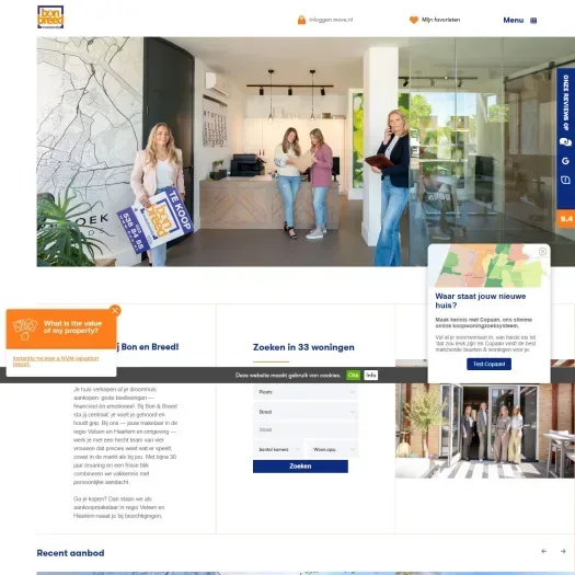 Screenshot der Website von www.bon.nl
