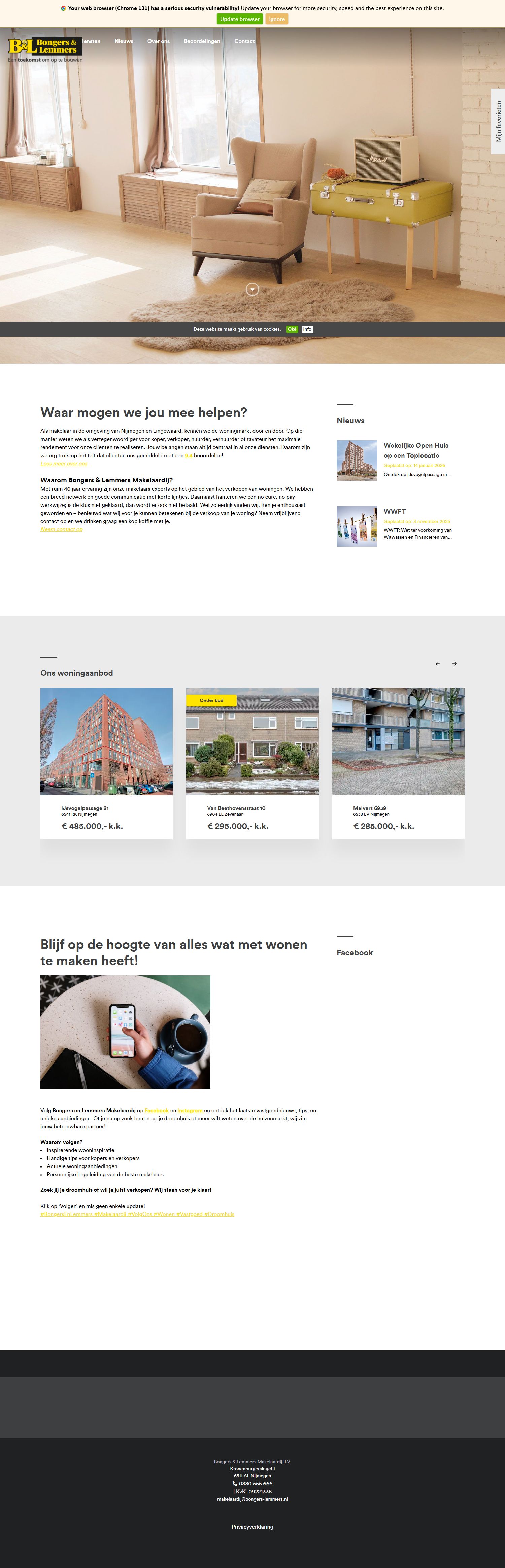 Screenshot van de website van www.bongers-lemmers.nl