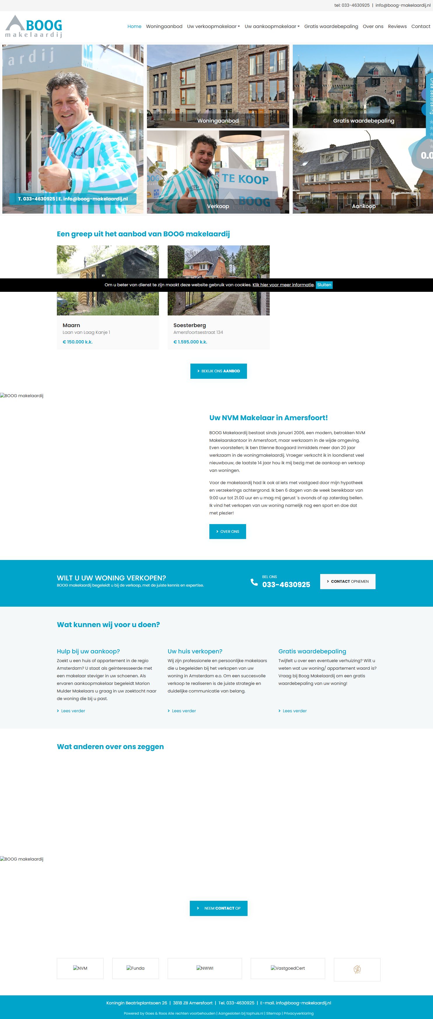 Screenshot van de website van www.boog-makelaardij.nl